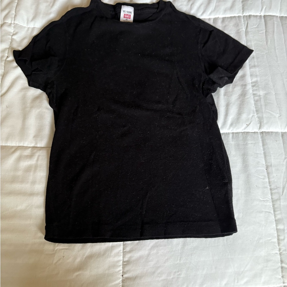 Re/Done Black Short Sleeve Tee